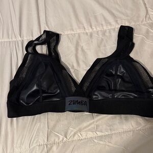 Zumba Fitness Black Mesh Sports Bra